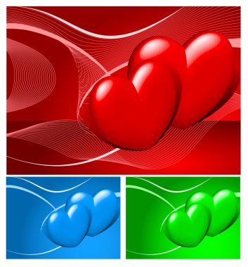 Three-colored valentine background clipart