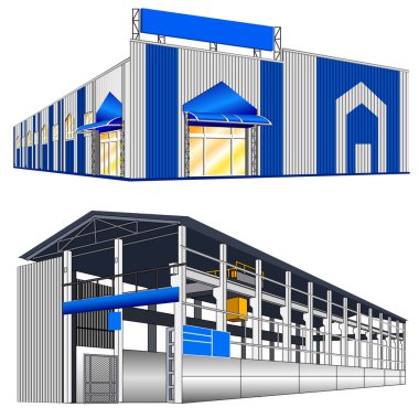 Hangar warehouse clipart