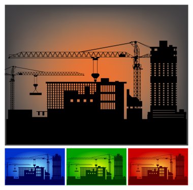 Construction of a factory clipart