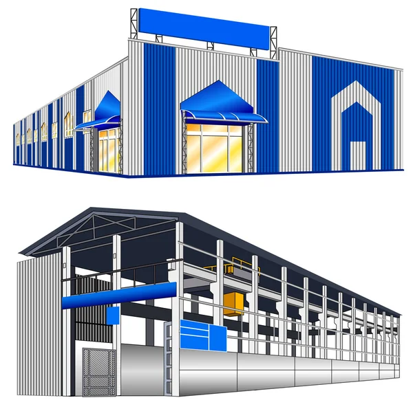 Hangar entrepôt — Image vectorielle