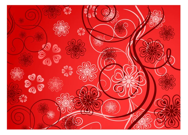 Flowers in red — Stock Vector