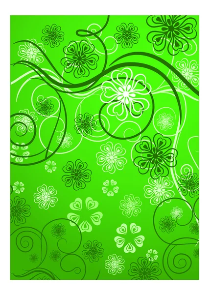 Fleurs en vert — Image vectorielle
