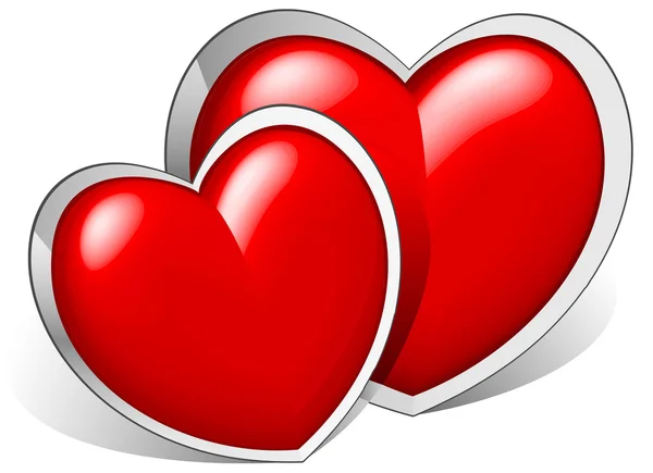 De dag van Valentijnskaarten harten op wit — Stockvector