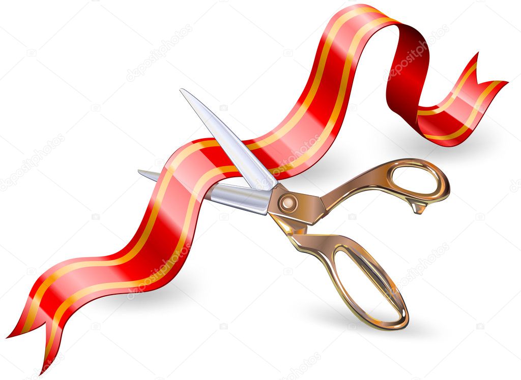 Scissor and ribbon