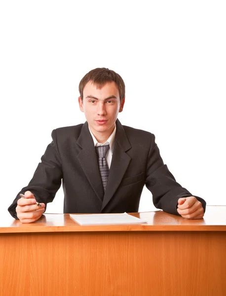 Üzleti ember ül az irodában. ISO — Stock Fotó