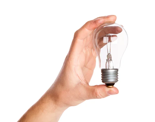 Lamp in de hand — Stockfoto