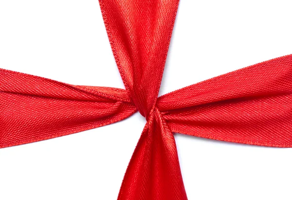 Red ribbon on gift — Stock Photo, Image