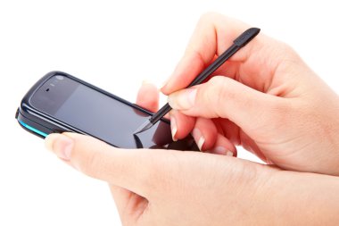 PDA phone with stylus clipart
