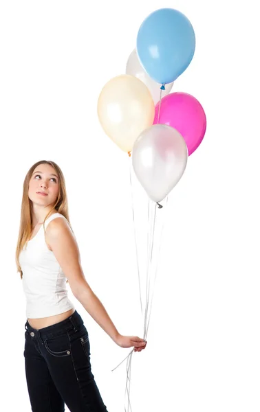 Дівчина з балонів — стокове фото
