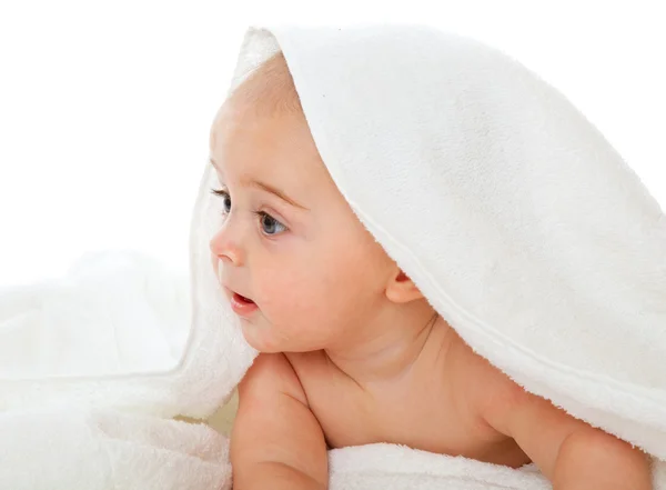 小男孩在浴巾 — 图库照片
