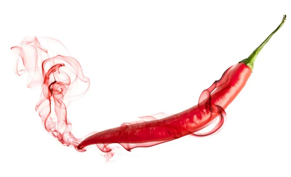 Red hot chili pepper with smoke — Stock Photo, Image