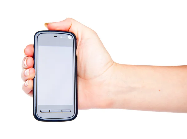 PDA phone in hand — Stock Photo, Image