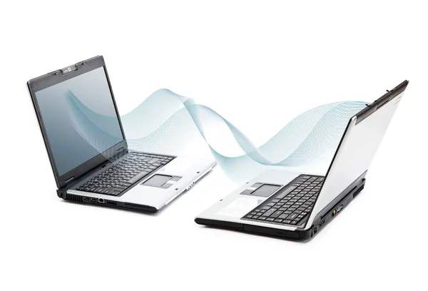 Két nyitott laptop — Stock Fotó