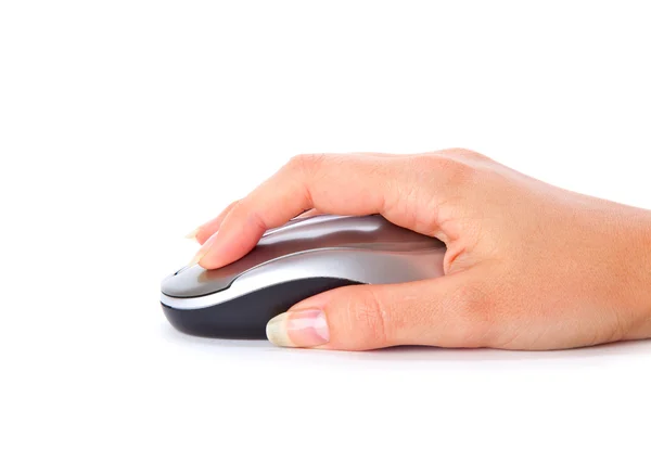 Mão com mouse de computador — Fotografia de Stock