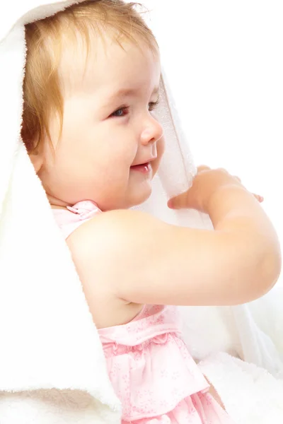 Little girl in bath towel — Stock Photo, Image