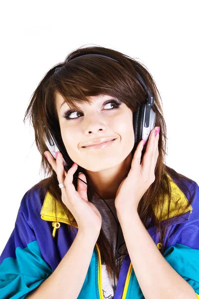 Young woman with headphones — Stock Photo, Image