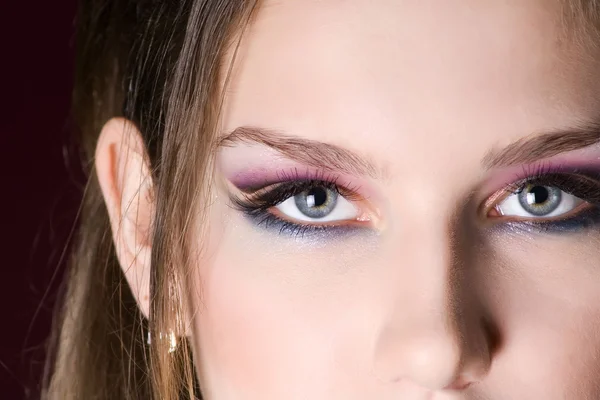 Close-up de maquiagem de cor — Fotografia de Stock