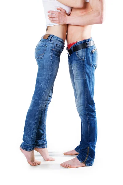 Couple in jeans — Stock Photo, Image