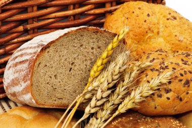Fresh bread with wheat clipart