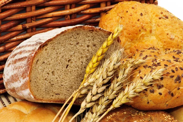 Fresh bread with wheat — Stock Photo, Image