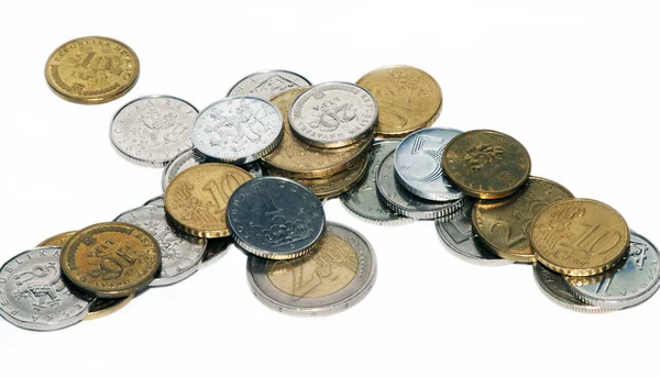 Различные монеты — стоковое фото
