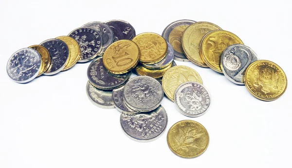 A pile of various coins — Stock Photo, Image
