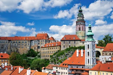 Summer panorama of Cesky Krumlov clipart