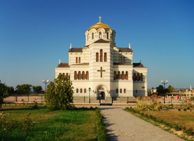 Old cathedral in Crimea clipart