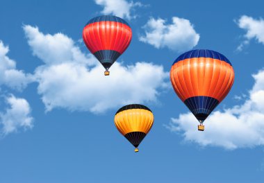 Colorful hot air balloons clipart