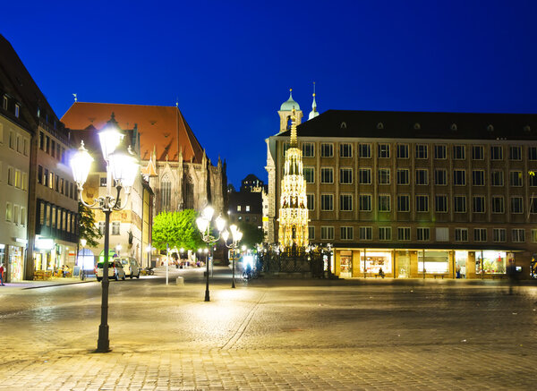 Night view central area, Nuremberg