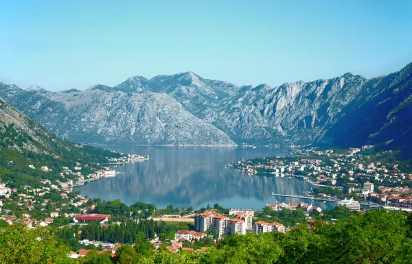 Boka kotorska zálivu panorama — Stock fotografie