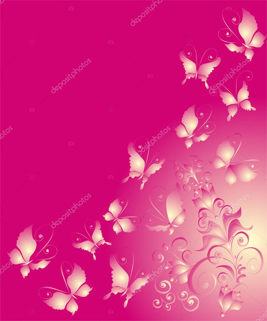 Abstract background with butterfly — Stock Vector © marina99 #2466943