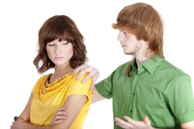 Conflict situation between couple clipart