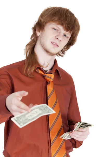 Hombre dando dinero — Foto de Stock