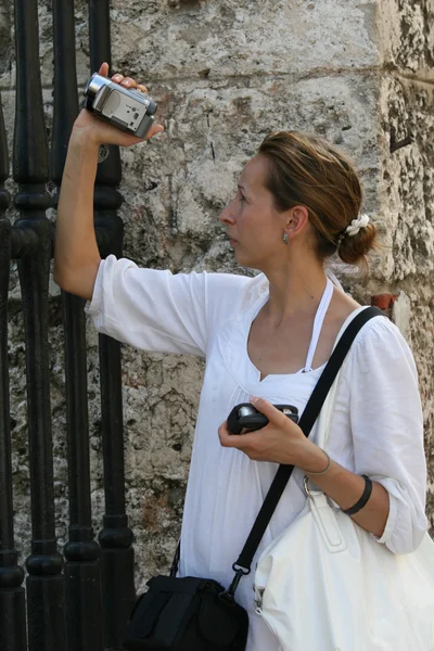 Woman filming — Stock Photo, Image