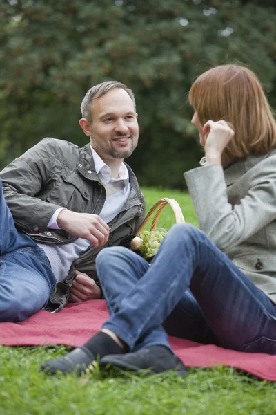 Couple by picnic — Stock Photo, Image