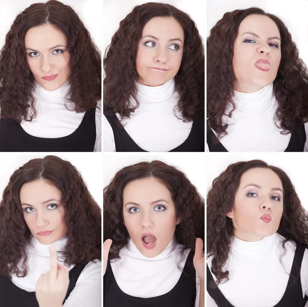 Expresiones faciales femeninas —  Fotos de Stock