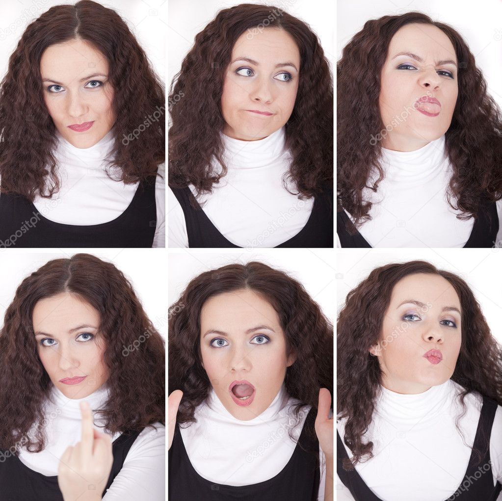 Female face expressions Stock Photo by ©eddiephotograph 1201691