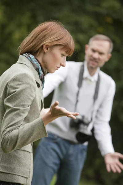 Frustrated photographer and unhappy mode — Stock Photo, Image