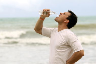 Man drinking water clipart