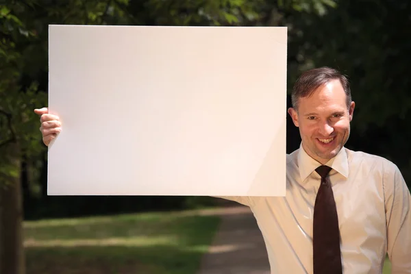 Podnikatel s prázdná deska — Stock fotografie