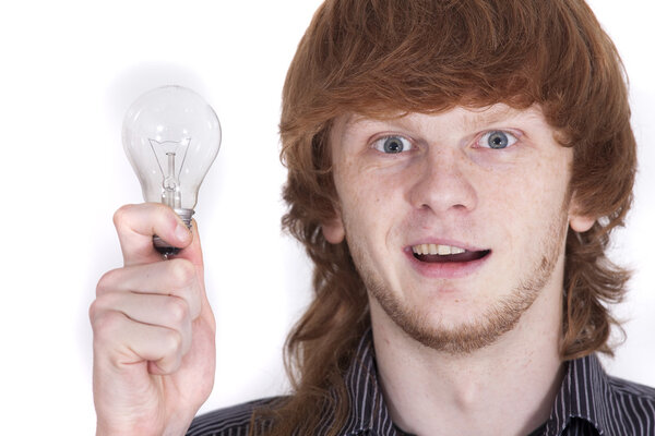 Man with bulb