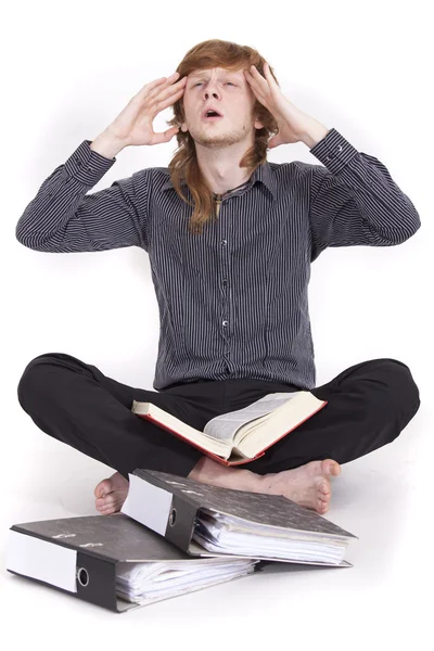 Headache from learning — Stock Photo, Image