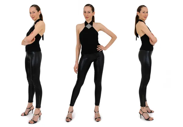 Woman in three poses — Stock Photo, Image