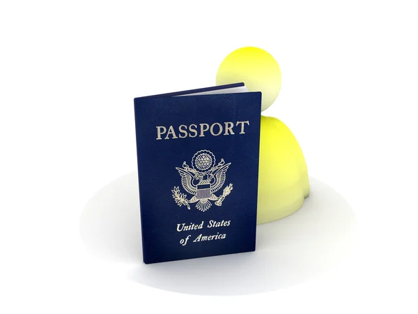 American passport icon — Stock Photo, Image