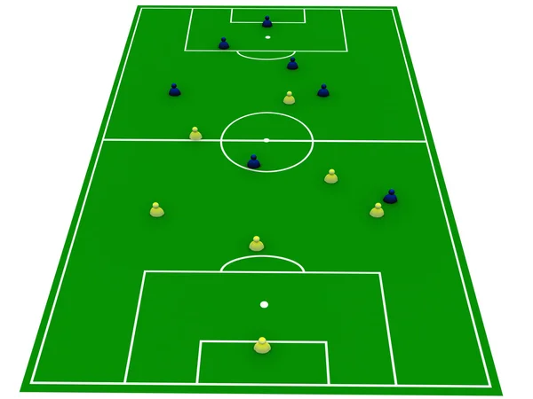 stock image Soccer pitch with players