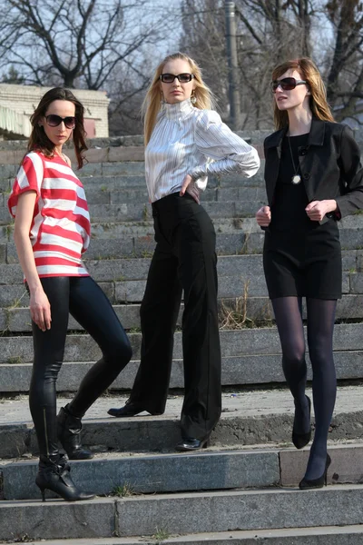 Three fashion women — Stock Photo, Image