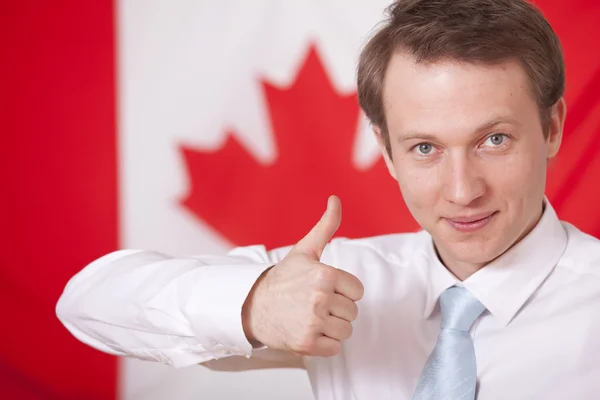 Thumb up for canada — Stock Photo, Image