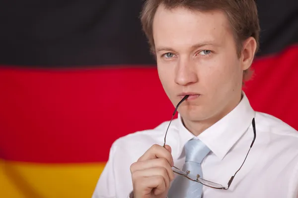 독일 깃발에 정치가 — 스톡 사진