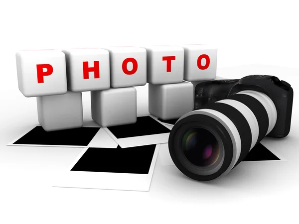 Fotocamera met frames — Stockfoto